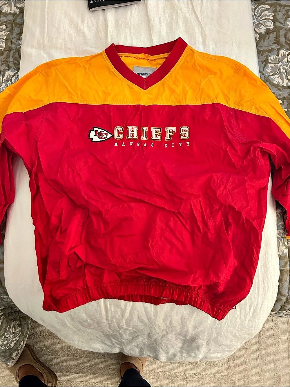 Reebok Kansas City Chiefs Color Block Pullover Size Medium